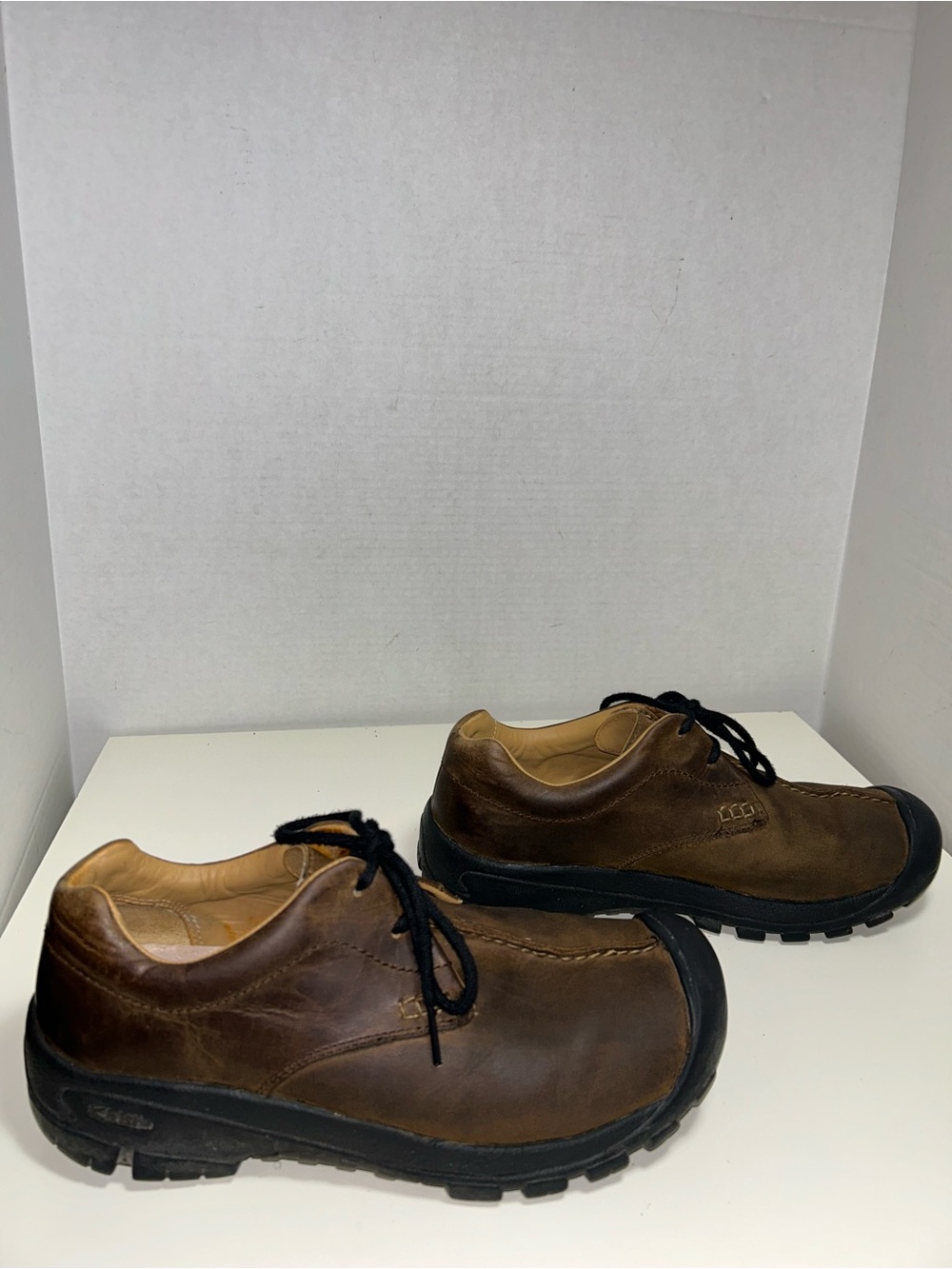 Keen Boston II Brown Leather Lace-Up Casual Hiking Shoe
